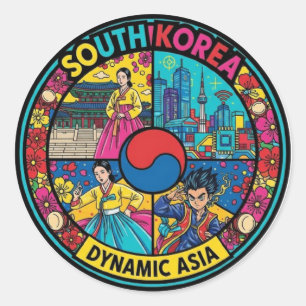 PEGATINA REDONDA COREA DEL SUR