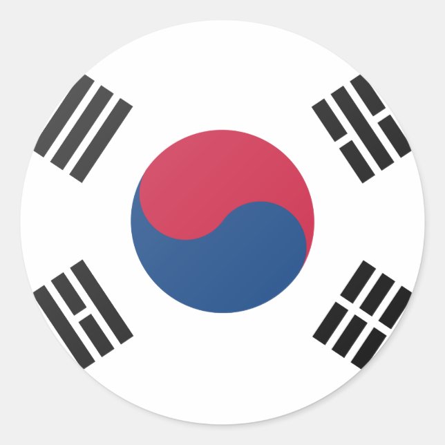 Pegatina Redonda Corea del Sur (Anverso)