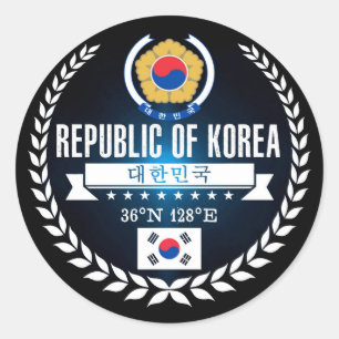 Pegatina Redonda Corea del Sur