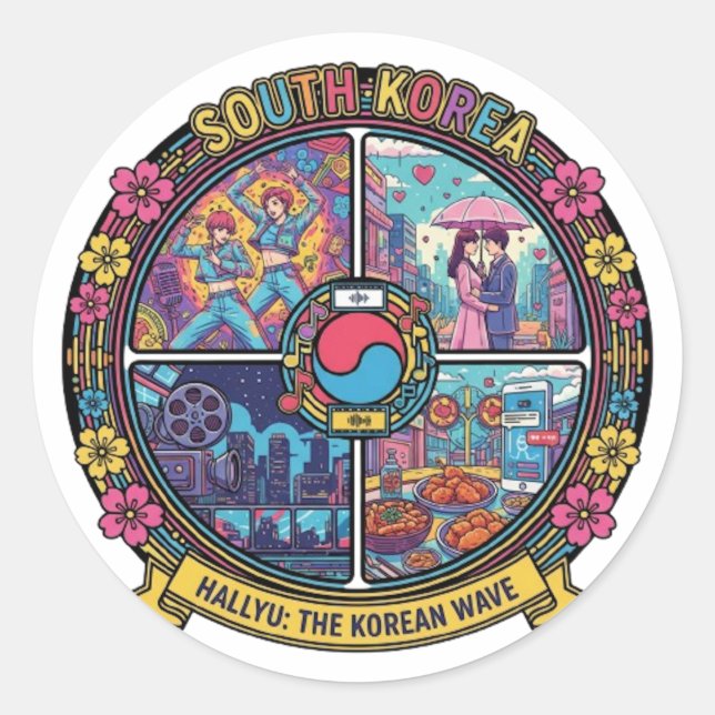 PEGATINA REDONDA COREA DEL SUR (Anverso)