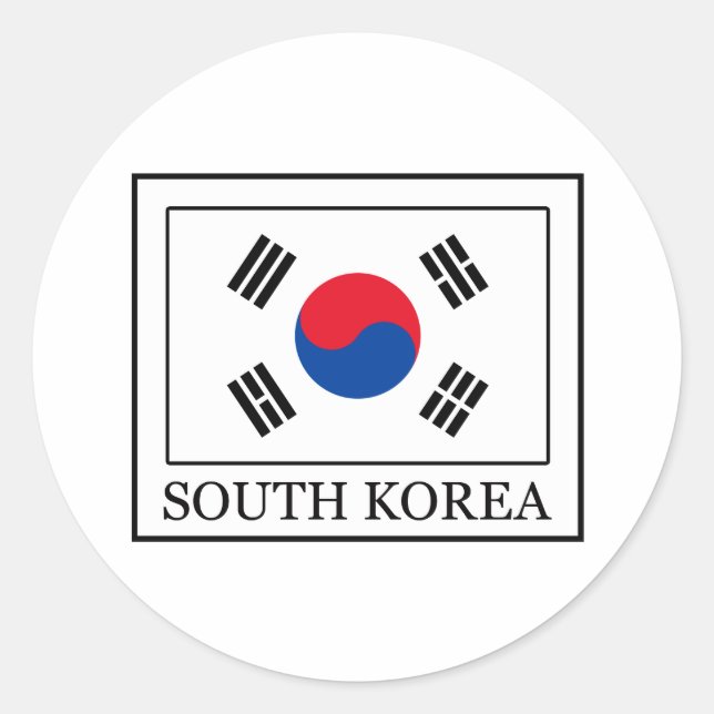 Pegatina Redonda Corea del Sur (Anverso)
