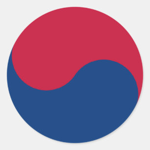 Pegatina Redonda Corea del Sur/bandera coreana