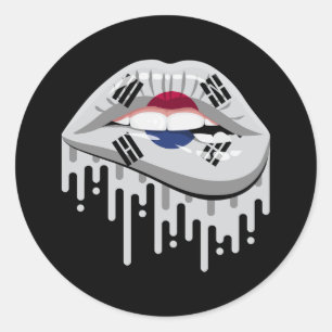 Pegatina Redonda Corea del Sur: Bandera de la raíz del orgullo