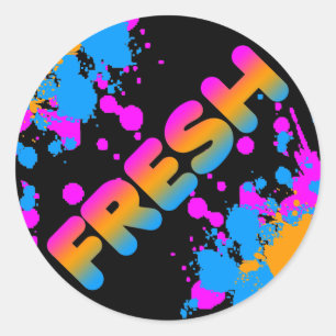 PEGATINA REDONDA COREY TIGER 1980 RETRO FRESH PINT SPLATTER