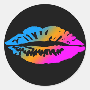 PEGATINA REDONDA COREY TIGER 1980 RETRO LIPS MULTI COLOR