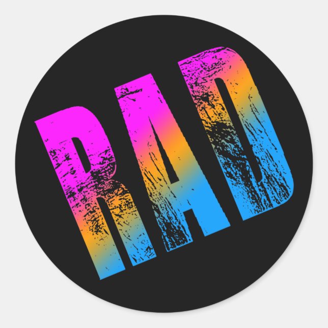 PEGATINA REDONDA COREY TIGER 1980 RETRO RAD (Anverso)