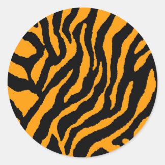 PEGATINA REDONDA COREY TIGER AÑOS 80 RETRO RAYAS DE TIGRE NARANJA