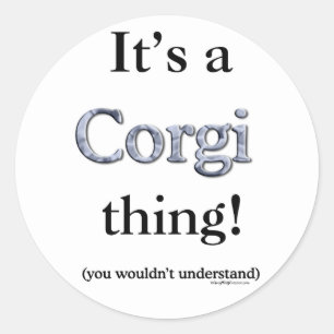 Pegatina Redonda Corgi Thing