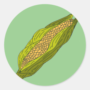 Pegatina Redonda Corn