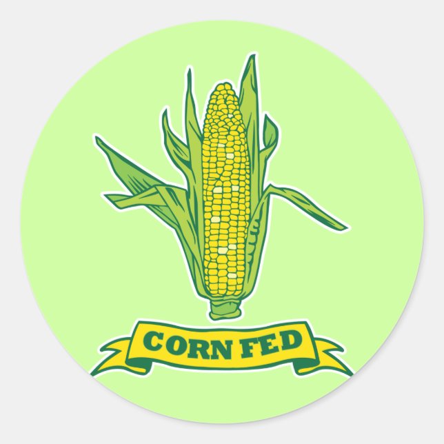 Pegatina Redonda Corn Fed (Anverso)