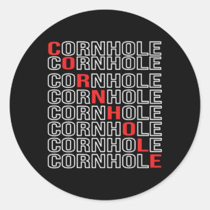 Pegatina Redonda Cornhole for