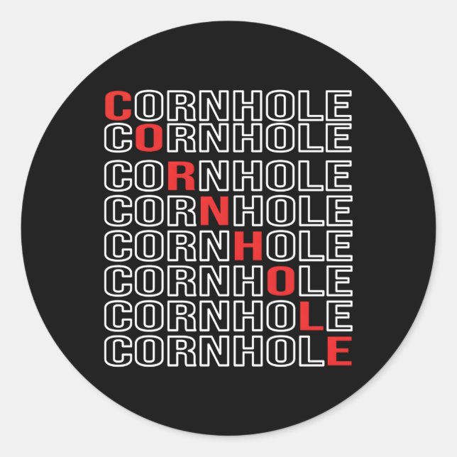 Pegatina Redonda Cornhole for (Anverso)