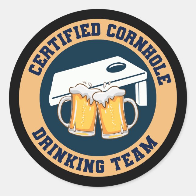 Pegatina Redonda Cornhole Game Boards Bags Funny (Anverso)