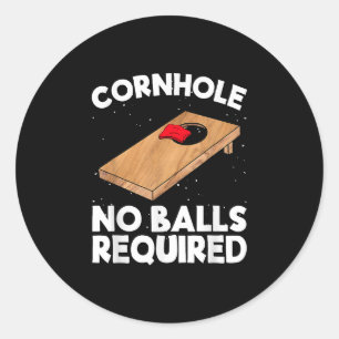 Pegatina Redonda Cornhole No Balls Requiere Bolsa De Baño De Cornho