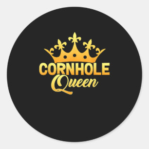 Pegatina Redonda Cornhole Queen Bean Bag Player Bags Shukke