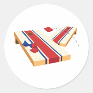 Pegatina Redonda Cornhole Toss