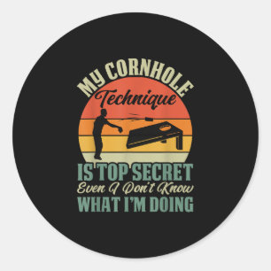Pegatina Redonda Cornhole Toss Game