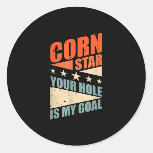 Pegatina Redonda Cornstar Tu Agujero Es Mi Gol Equipo Bean Cornhole