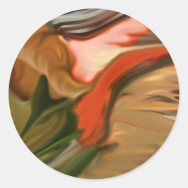 Pegatina Redonda Cornucopia Abstract Art