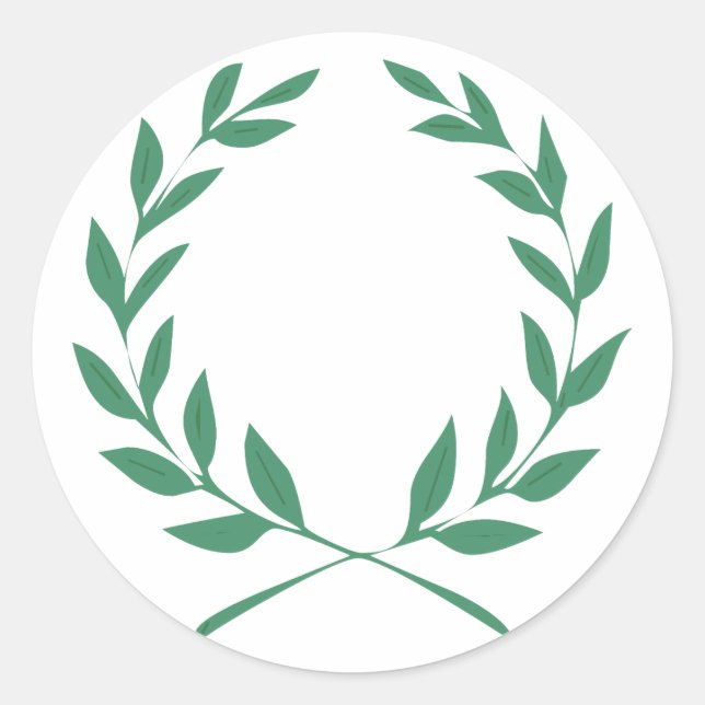 Pegatina Redonda Corona de laurel (Anverso)
