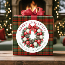 Corona de Navidad elegante en acuarela, regalo per