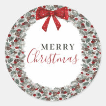 Corona de Navidad en acuarela