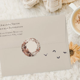 Pegatina Redonda Corona de otoño boda rústica