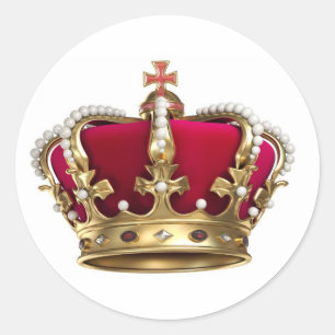 Pegatina Redonda Corona de regalías