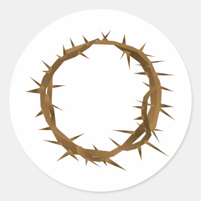 Pegatina Redonda Corona de Thornes (Anverso)