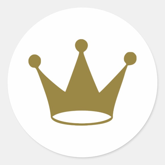 Pegatina Redonda Corona dorada (Anverso)