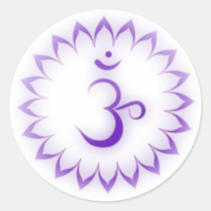 Pegatina Redonda Corona "estarcida" Chakra - Sahasrara
