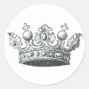 Pegatina Redonda Corona Real