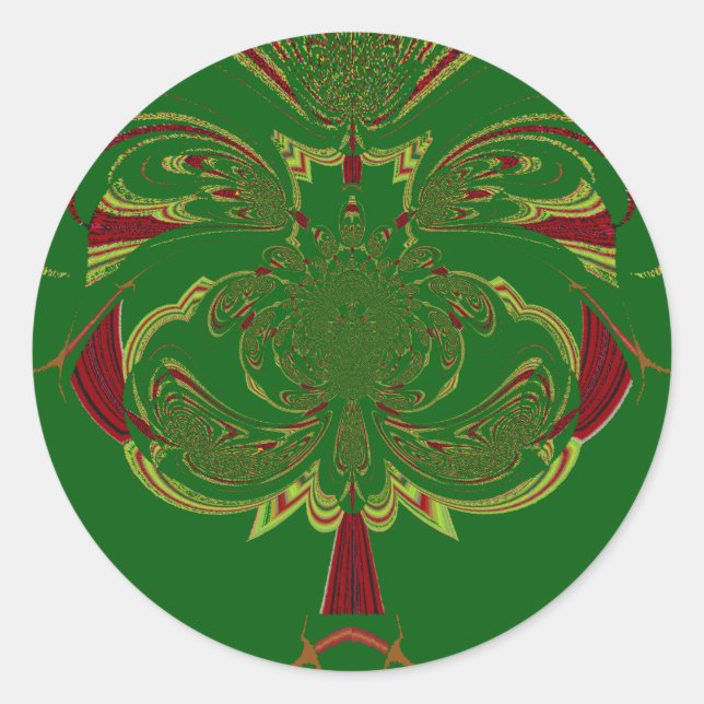 Pegatina Redonda Corona verde (Anverso)