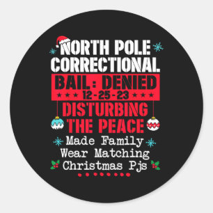 Pegatina Redonda Corrección del Polo Norte Hacer Coincidencia con e