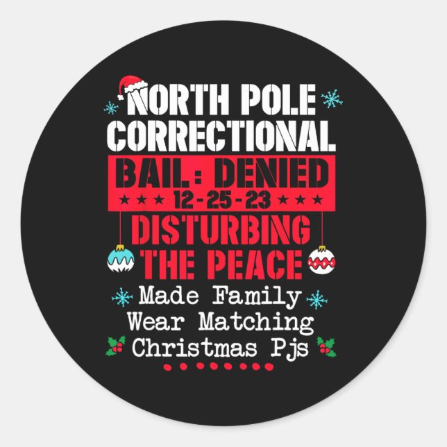 Pegatina Redonda Corrección del Polo Norte Hacer Coincidencia con e (Anverso)