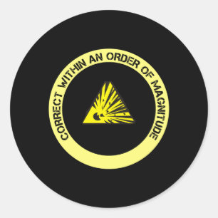 Pegatina Redonda Corregir dentro de un orden de magnitud