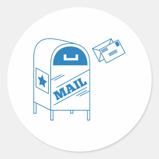 Pegatina Redonda Correo postal (Anverso)