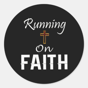 Pegatina Redonda Corriendo con Faith Runner