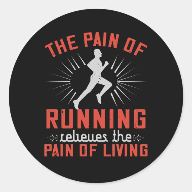Pegatina Redonda Corriendo - Dolor de correr (Anverso)