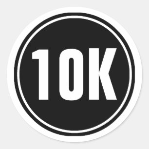 Pegatina Redonda Corriendo Maratón 10K