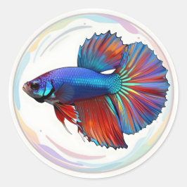Pegatina Redonda Corriente Iridescente -