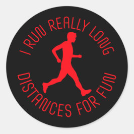 Pegatina Redonda Corro Distancias Muy Largas Por Diversión Maratón 