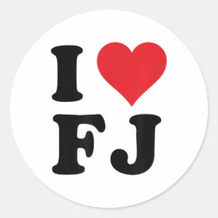 Pegatina Redonda Corro Las Iniciales De Fj Que Amo Primero Y Último