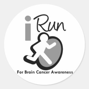 Pegatina Redonda Corro Para Concienciar Sobre El Cáncer De Cerebro