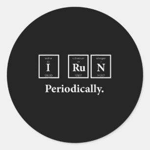 Pegatina Redonda Corro periódicamente ciencia Nerd Teacher Runner C