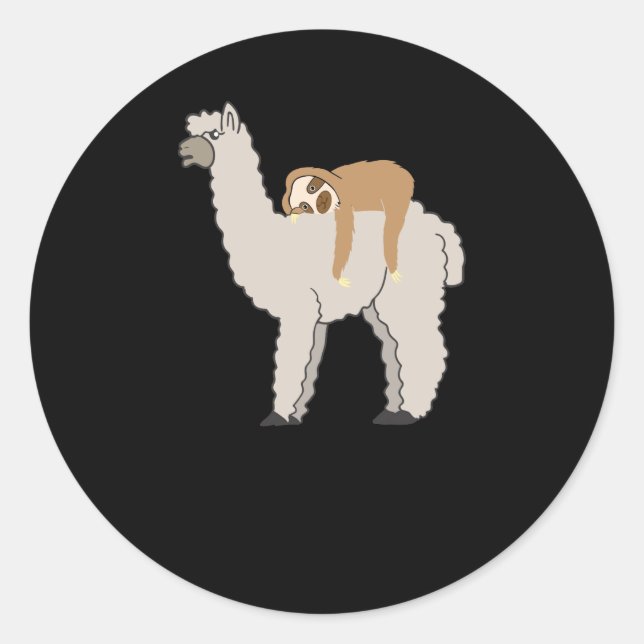 Pegatina Redonda Corta y divertida consigna y llama (Anverso)