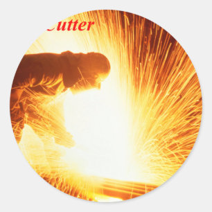 Pegatina Redonda Cortador de acero