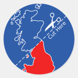 Pegatina Redonda Cortar Escocia de Gran Bretaña