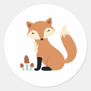 Pegatina Redonda Cortar Fox