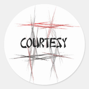 Pegatina Redonda Cortesía de los artes marciales